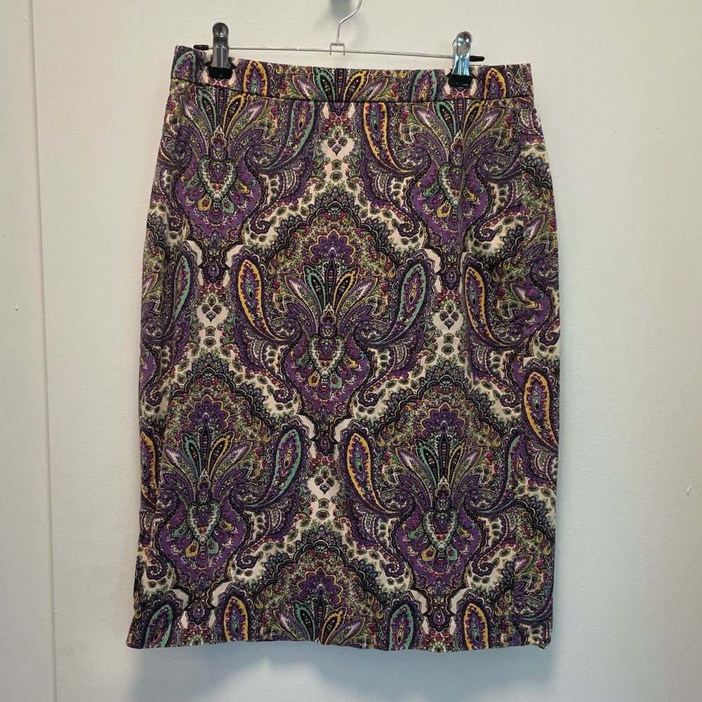 J. Crew Paisley Pencil Skirt Size 00